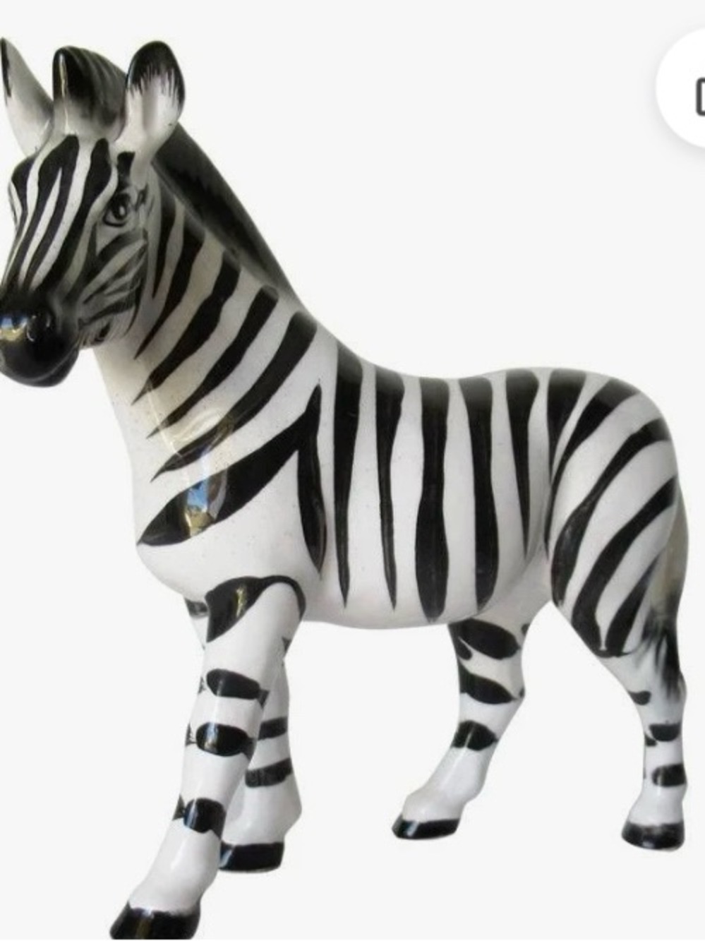 1960's Mid-Century Nippon Hand Painted Porcelain Glazed Standing Zebra